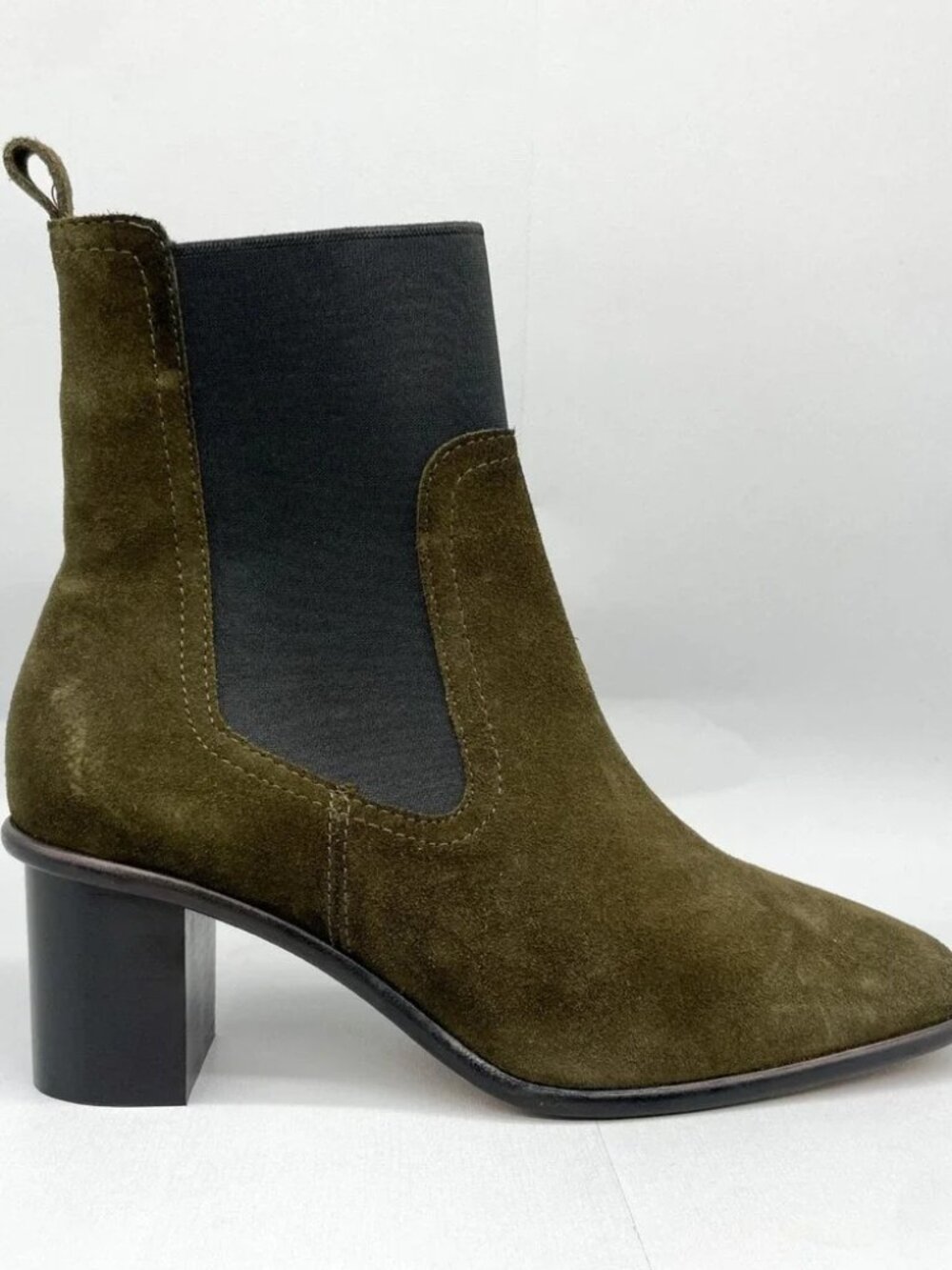 Patina Portland Leather Works Vero Vine Green Suede Chelsea Ankle Boots Booties